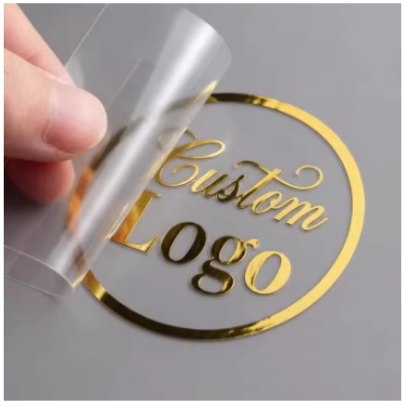 3D Printing Logo - カスタム3Dゴールド転写ステッカー、シルバーメタルロゴ、DTFプリント香水瓶ラベル、光沢エンボスブランドデカール、自己粘着レリーフ