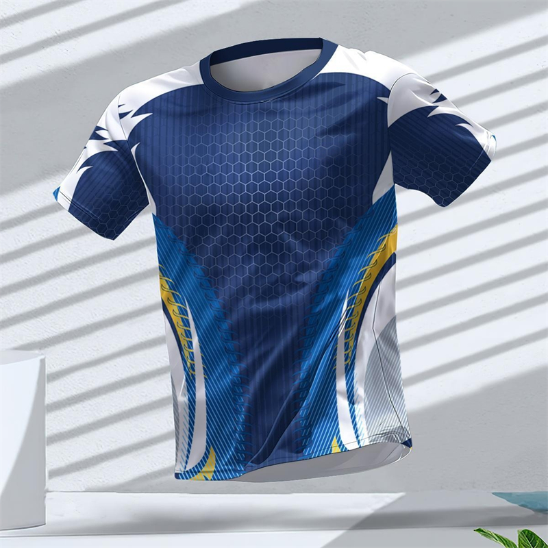 3D Printing Tablet - メンズ 幾何学模様 3Dプリント スポーツTシャツ 夏 カジュアル