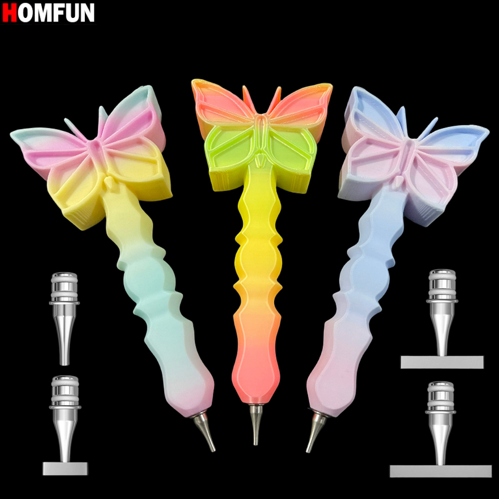 3D Printing Pen - HOMFUN 3D プリントバタフライダイヤモンドペインティングペン、刺繍ドットドリルペンツール、多機能メタルチップアクセサリー