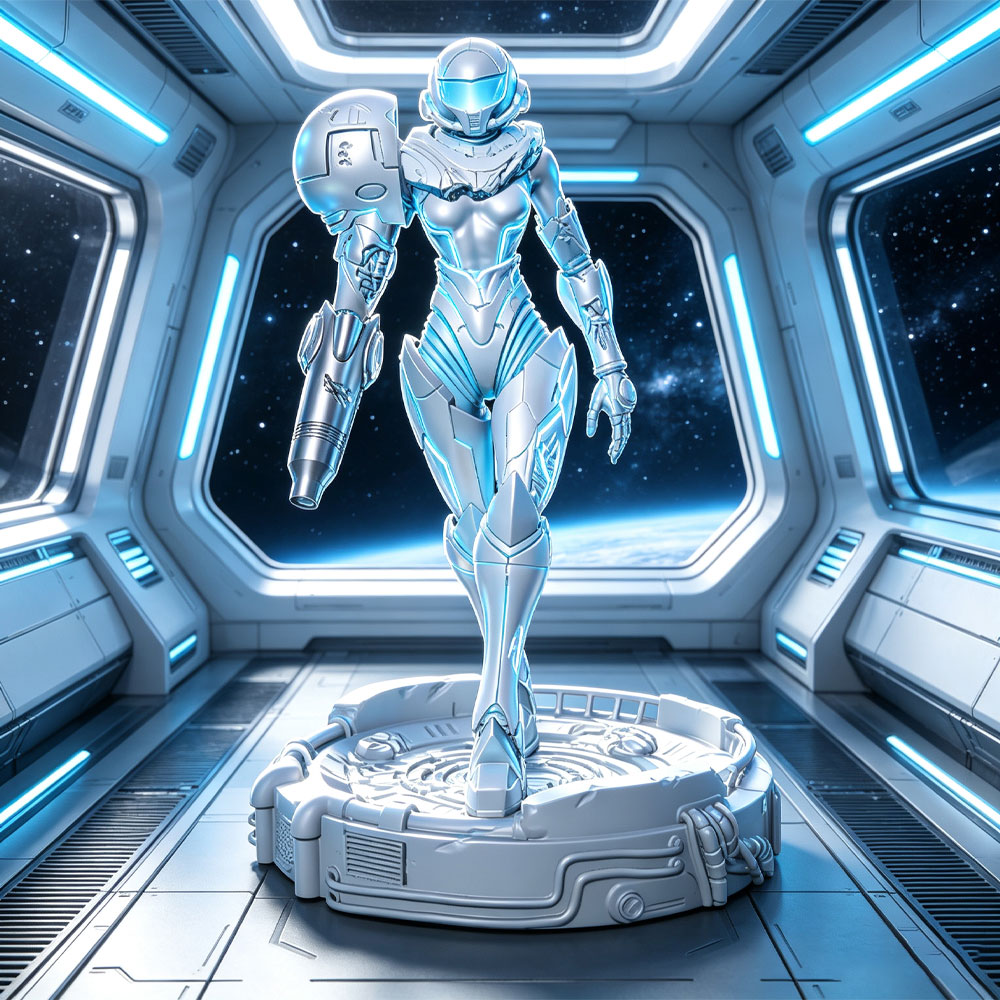 3D Printing Article - 1/24 Sci-fi パワードアーマー戦士、女性戦士レジンモデルキット、ミニ3Dプリントグレーモデル人形DIY人形モデル、未塗装