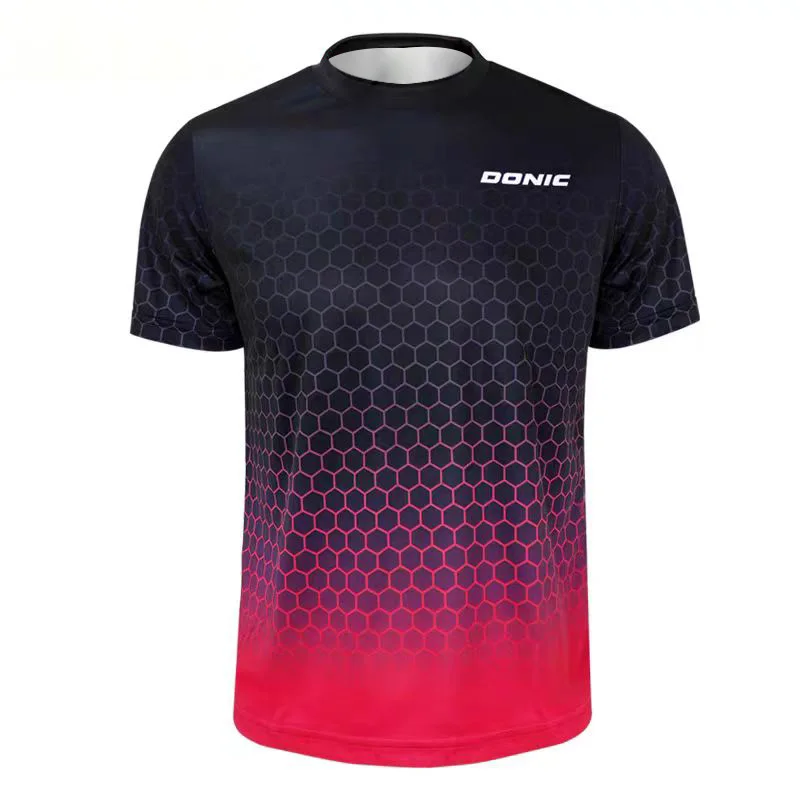 3D Printing Tablet - メンズ新作卓球Tシャツ、3Dプリント入り、夏用通気性バドミントンTシャツ、卓球用半袖速乾トップス