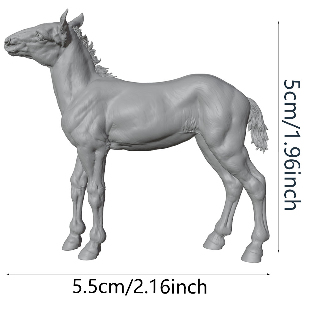 3D Printing Article - 高精細プリント、リアルな馬のミニチュア樹脂製像、手作りモデルキット、3Dプリント、手塗りが必要な未塗装の樹脂製モデル、ミニチュアモデル。DIYの風景、クリエイティブなシーン、ミニチュアのディスプレイ、マクロ写真撮影に適しています。