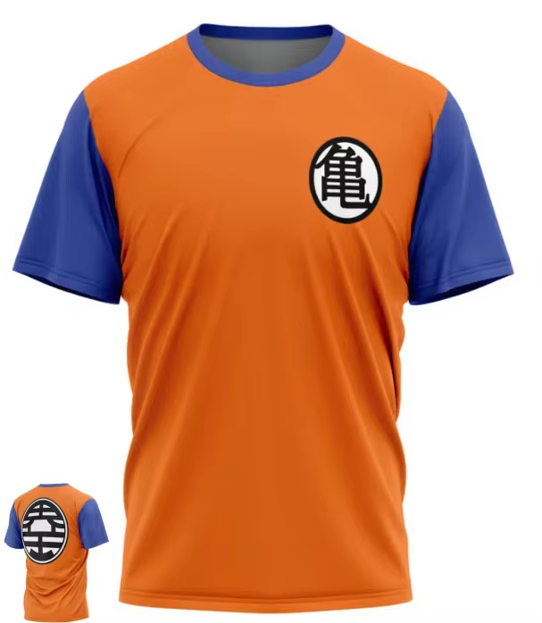 3D Printing Quality - 2026年夏 ドラゴンボール悟空カメ漢字3DプリントクルーネックTシャツ高品質アニメ