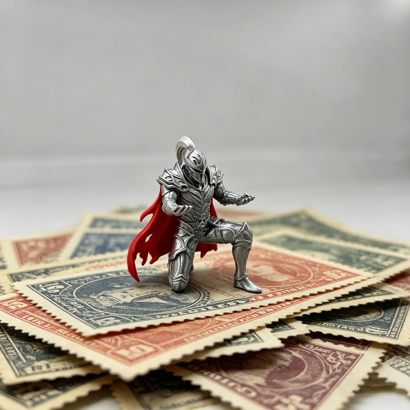 3Dプリント製の鎧を身につけた騎士のフィギュア。卓上ペン立て - 3D Printing Knight Armor のレビューと価格