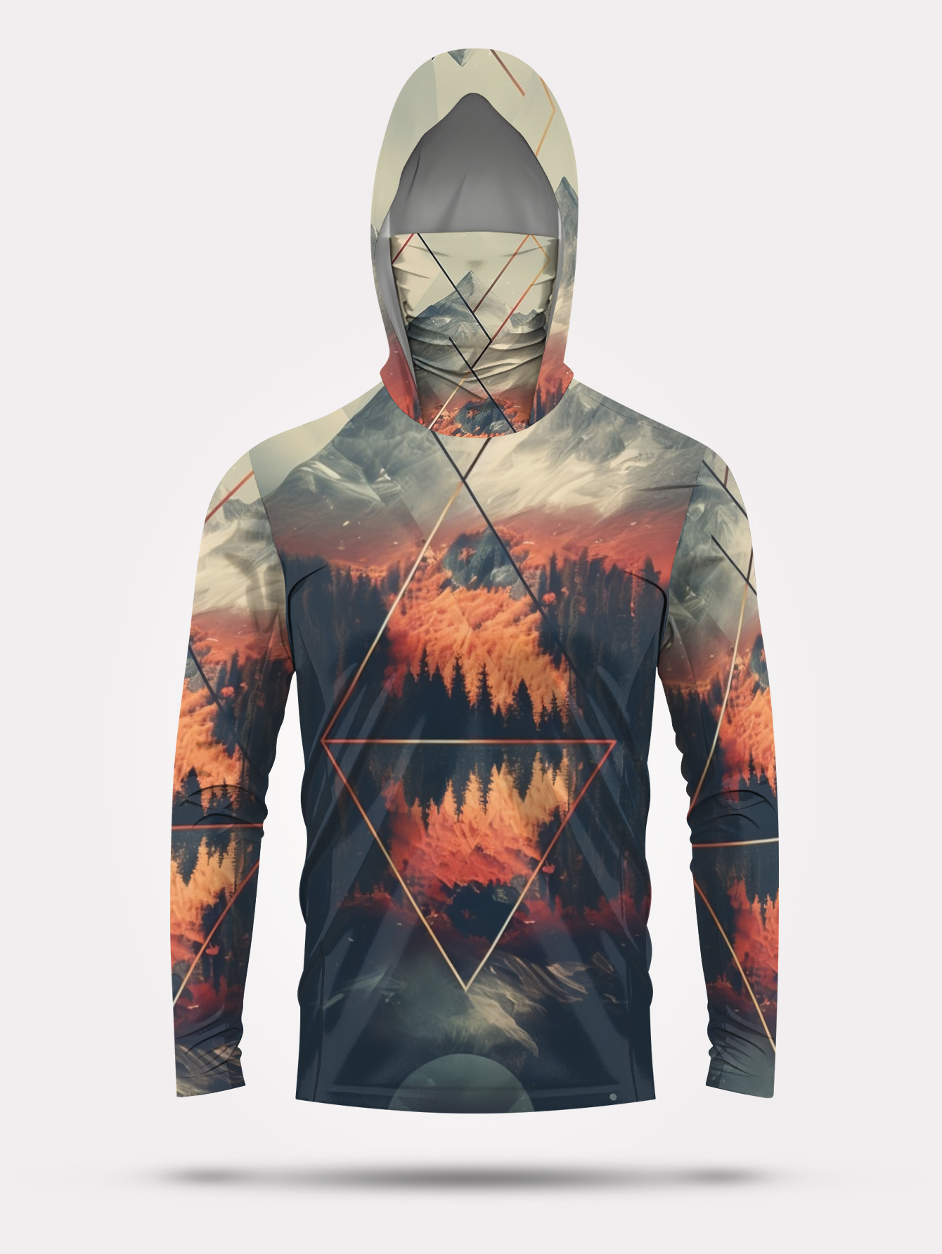 アウトドアメンズフィッシングフーディー、内蔵フェイスマスク、 - 3D Printing Jersey のレビューと価格
