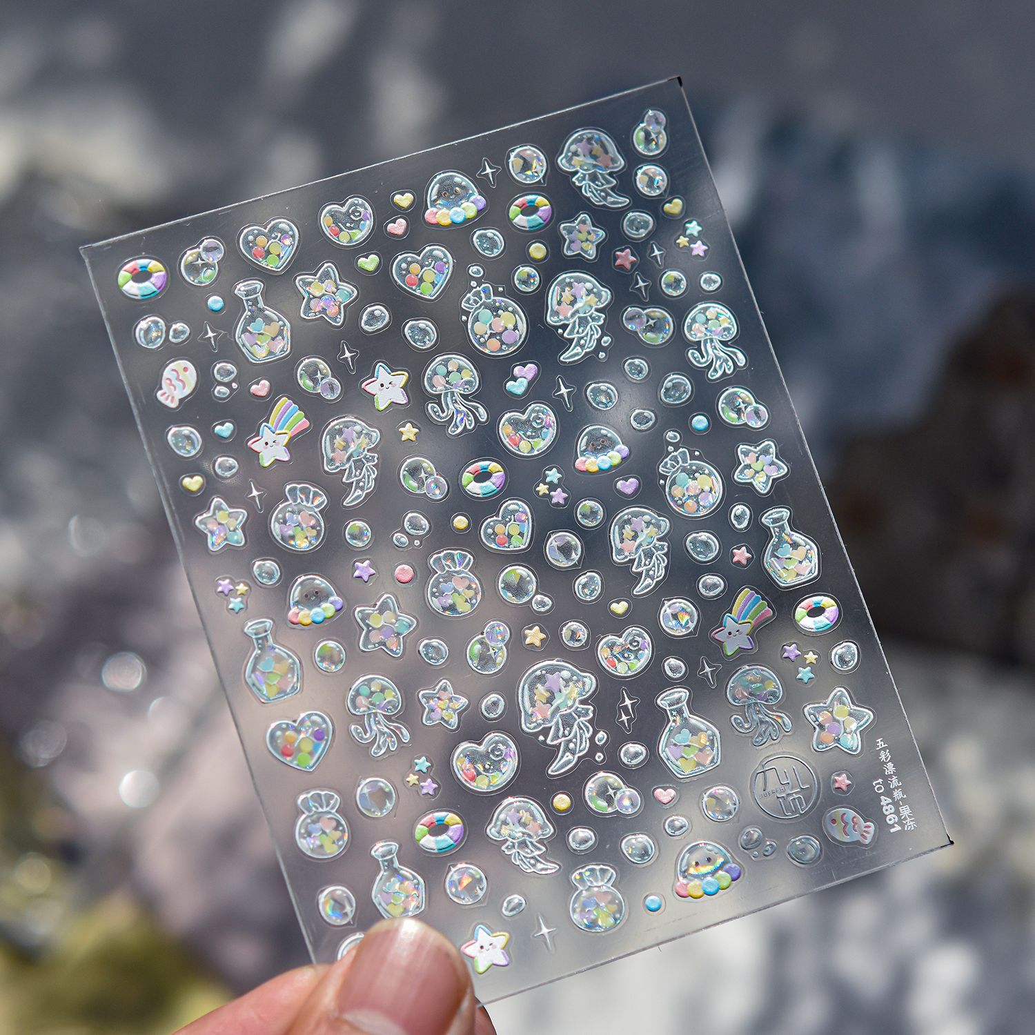 カラフルなドリフトバッグジェリーネイルステッカー 3D レイ - 3D Printing Epoxy Resin のレビューと価格