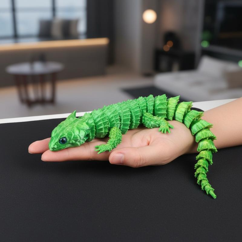 3D プリント結合トカゲ漫画像可動尾飾りデスクトップ子供部屋 - 3D Printing Quality のレビューと価格