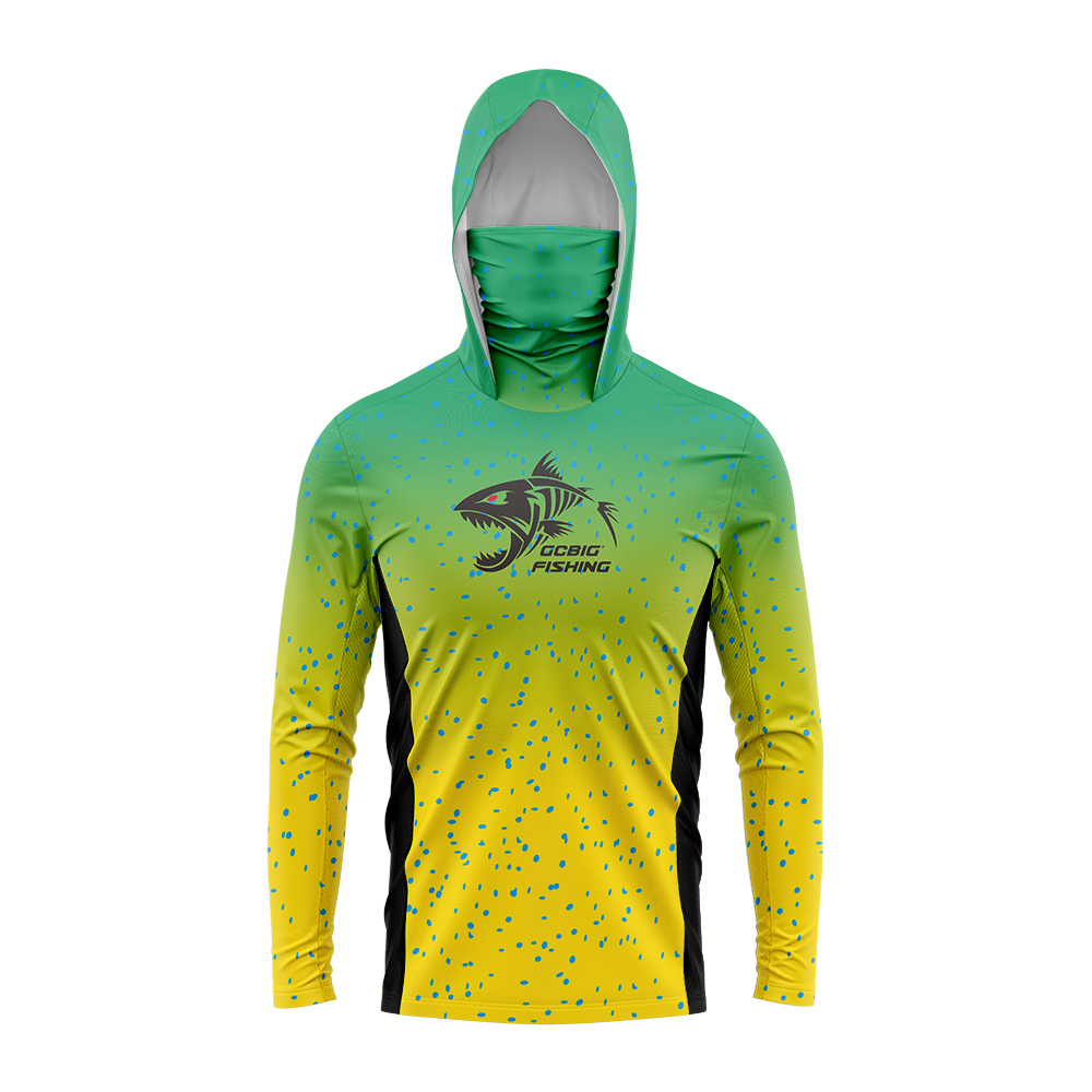 UPF50+ フード付きフィッシングシャツ 内蔵フェイスゲイ - 3D Printing Jersey のレビューと価格