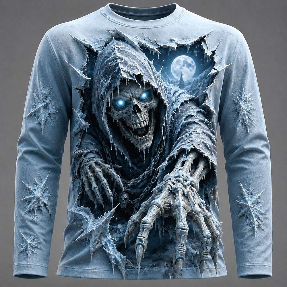 ハロウィン男性 3D グラフィックプリント長袖 Tシャツゴシ - 3D Printing Jersey のレビューと価格