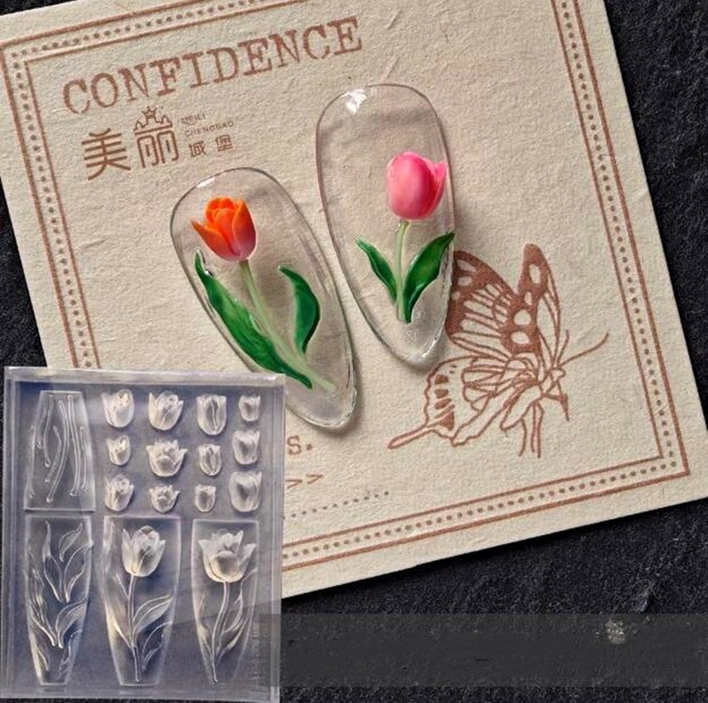 1pc マグノリアの花ヘビローズフラワー 3D アクリルネイ - 3D Printing Template のレビューと価格