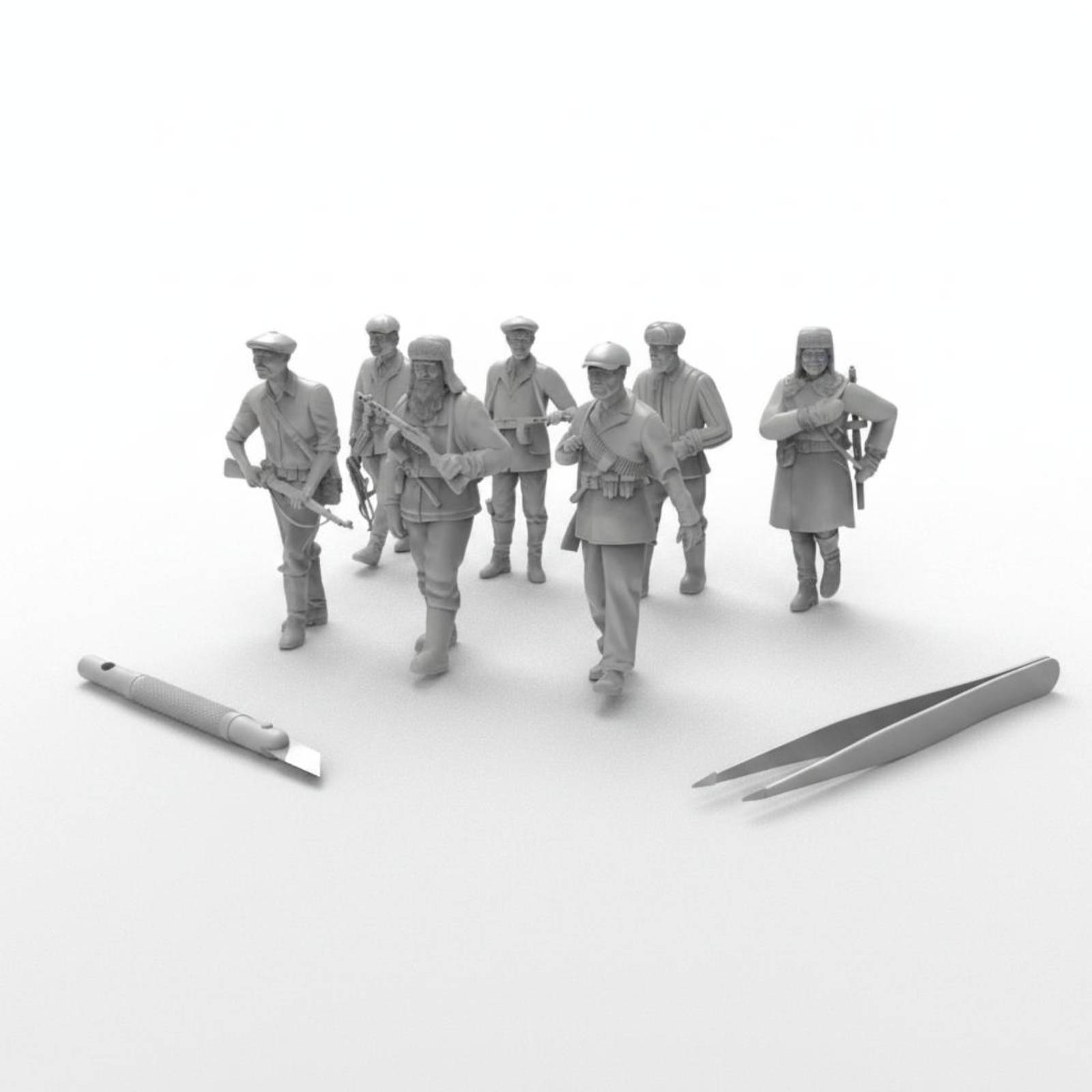 7 ピース第二次世界大戦兵士フィギュア 3D プリント樹脂モ - 3D Printing Resin のレビューと価格