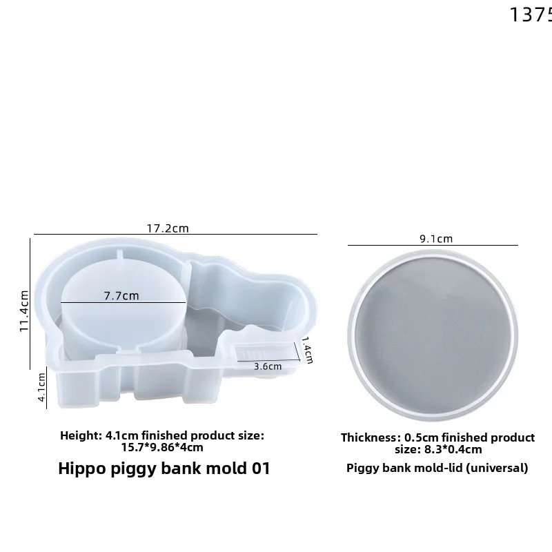 3D シリコーン型エポキシ樹脂用象豚カバ型貯金箱家庭用装飾品 - 3D Printing Epoxy Resin のレビューと価格