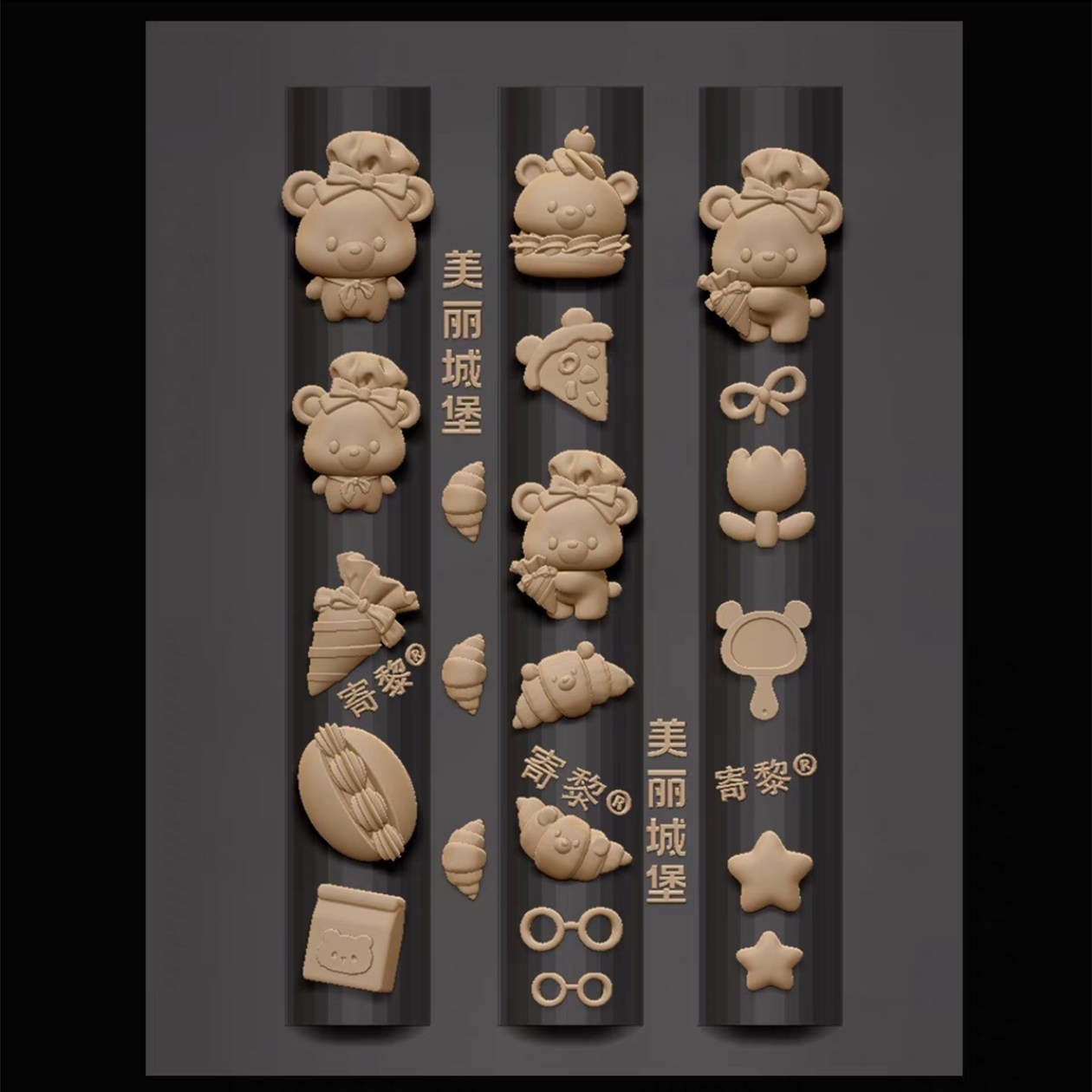 1個 パンク ウサギ クマ クモ リボン ハート 3D アク - 3D Printing Template のレビューと価格