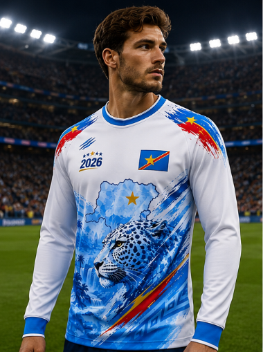 2026 コンゴ ラウンドネック 長袖Tシャツ カジュアル  - 3D Printing Jersey のレビューと価格