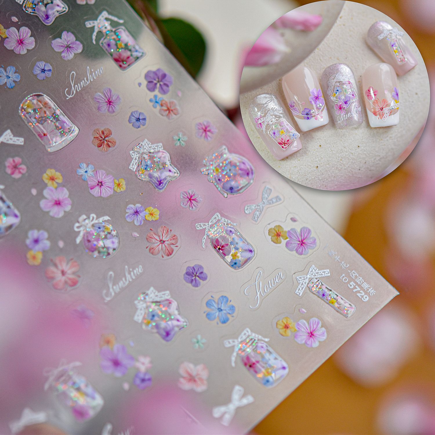 絶妙な花のネイル3Dデコレーションステッカー5Dキラキラジェ - 3D Printing Epoxy Resin のレビューと価格