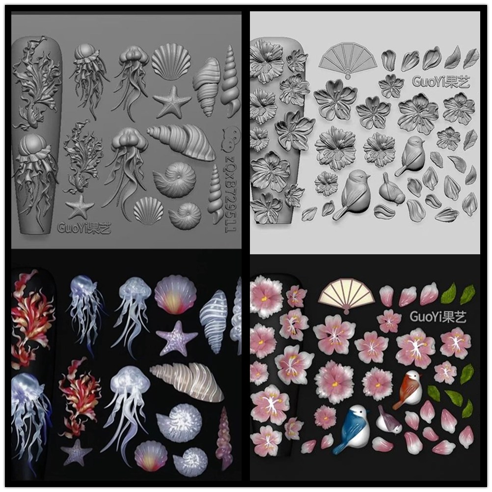 1pc 蝶結び海クラゲシェルローズリーフ 3D アクリルモー - 3D Printing Template のレビューと価格