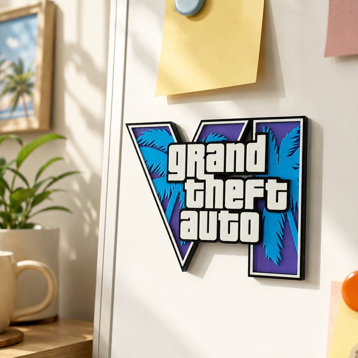 GTA6 3Dプリントロゴ マグネットステッカー 冷蔵庫マグ - 3D Printing Yourself のレビューと価格