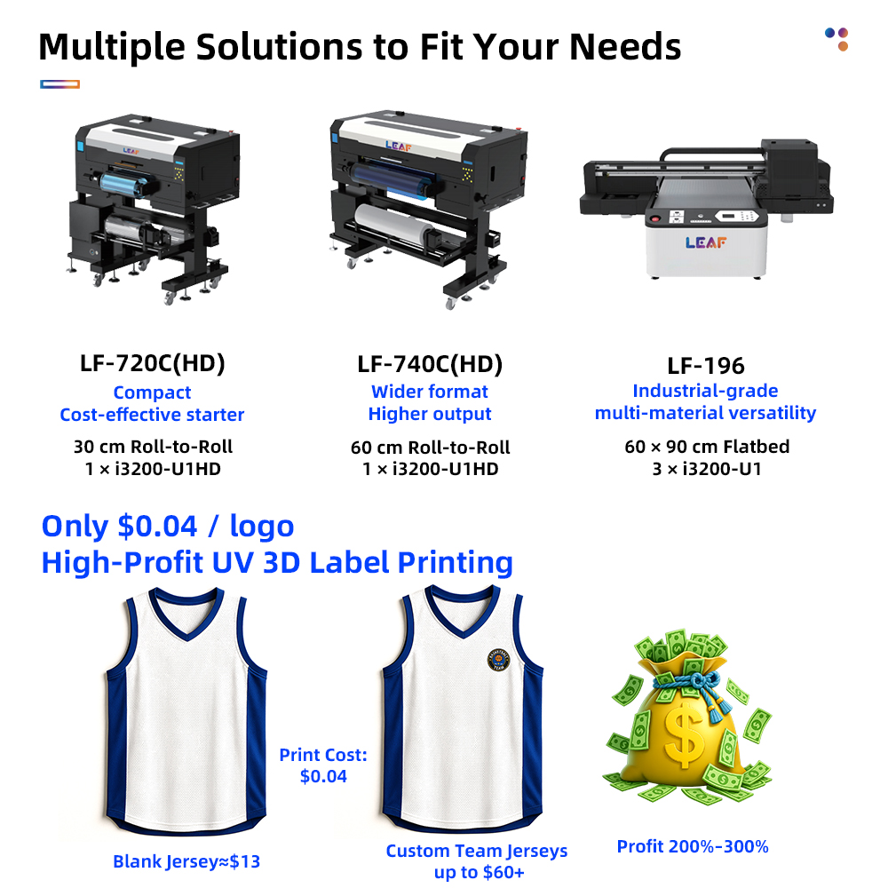 LEAF UV DTFラベルプリンター I3200HD 30 - 3D Printing Logo のレビューと価格