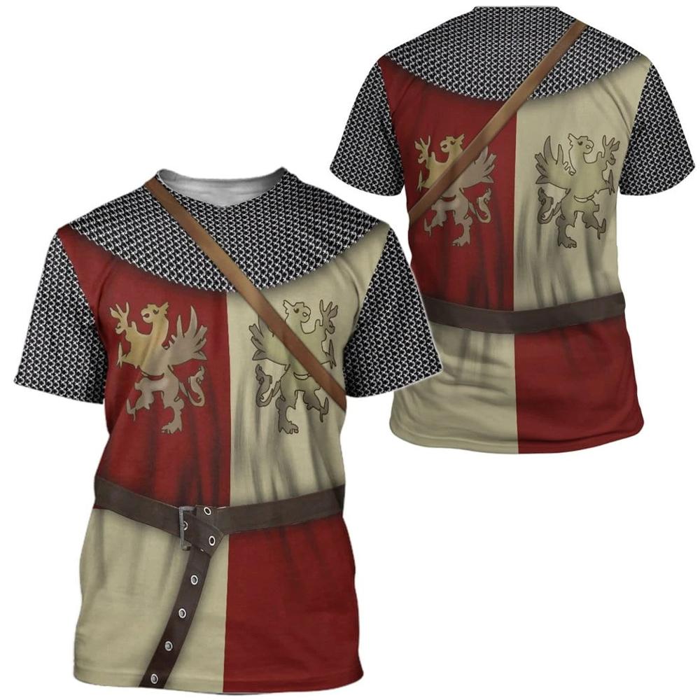 騎士鎧3D tシャツシャツ騎士団原宿ファッション半袖シャツ夏 - 3D Printing Knight Armor のレビューと価格
